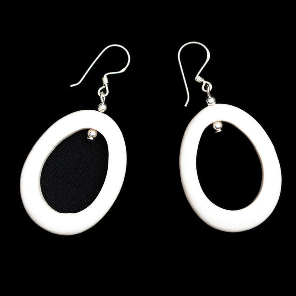 'Sakura' Resin Earring-Grande - Polka Luka Resin Jewellery