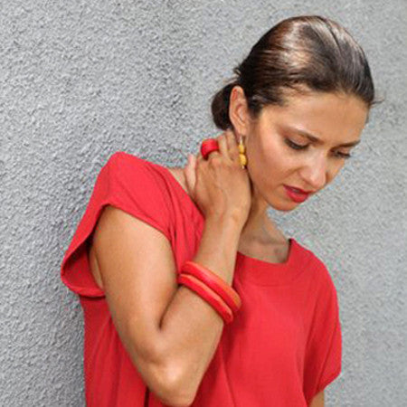 'Barcelona' Two Tone Bangle- 'TriBeCa' Range - Polka Luka Resin Jewellery
