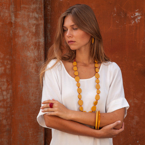 Wabi' Long Resin Necklace - Polka Luka Resin Jewellery