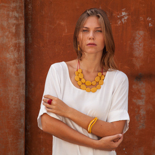 Wabi' Double Resin Necklace - Polka Luka Resin Jewellery